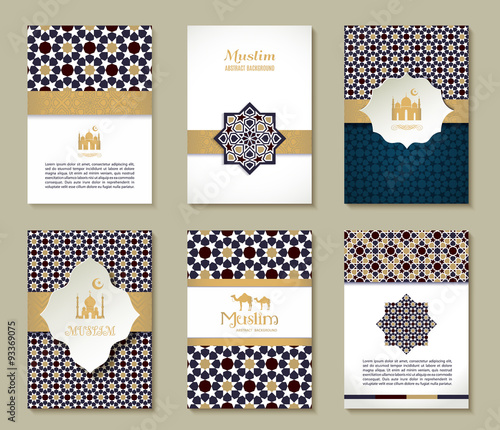 Banners set of ethnic design. Religion abstract set of layout.