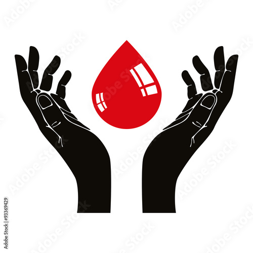 Hand with blood drop vector...