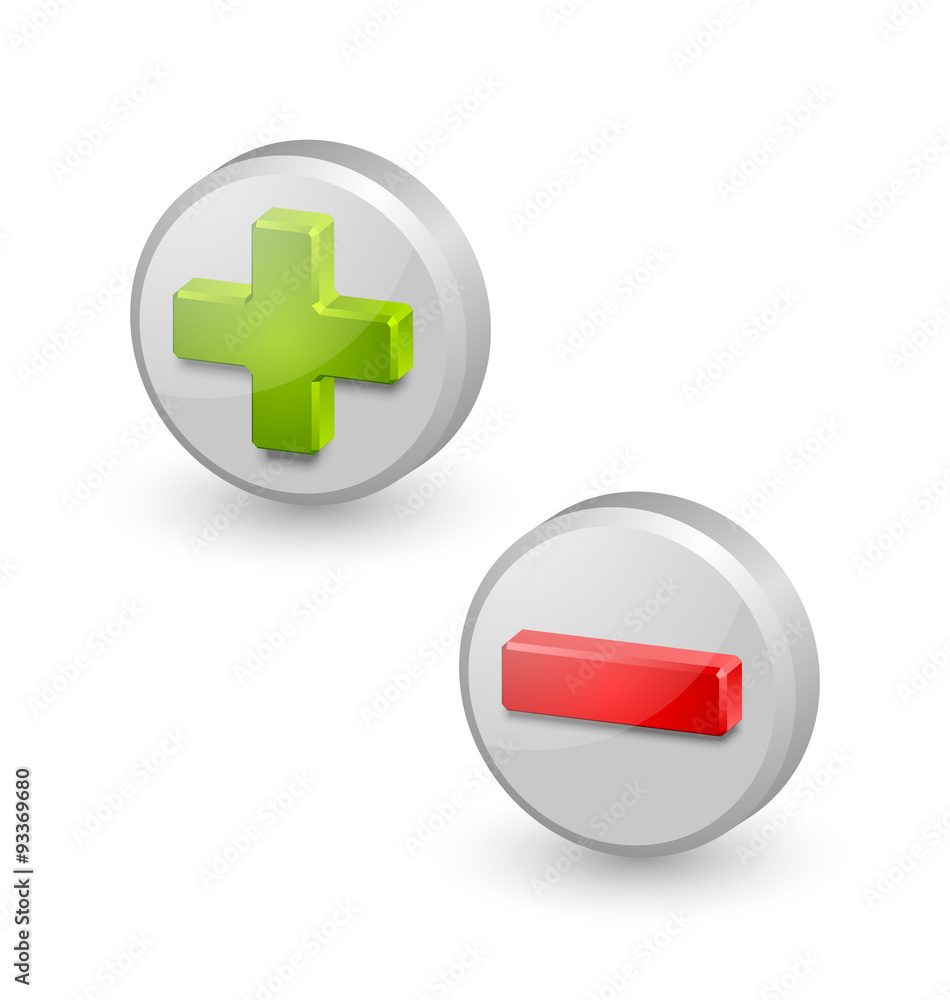 Obraz premium Plus and minus icons