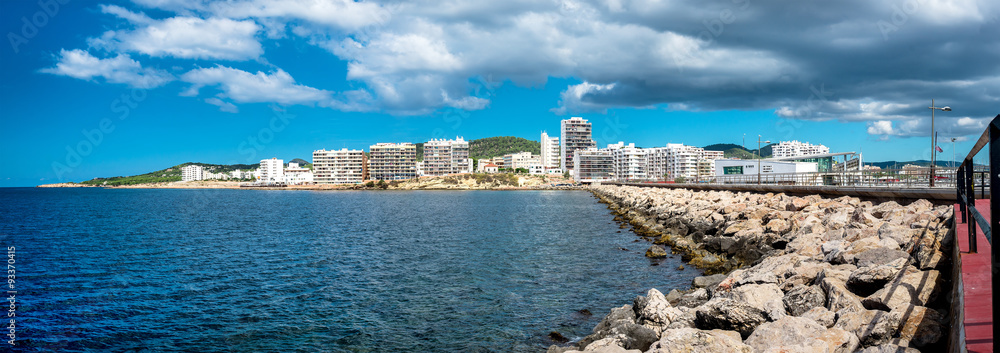 Panorama of Sant Antoni town. Ibiza