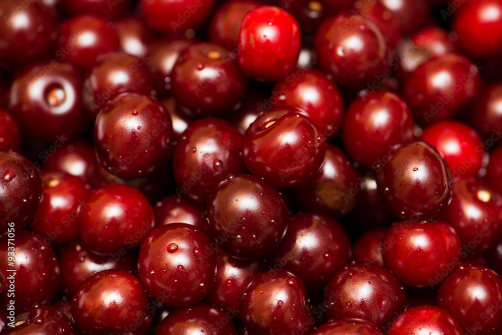 Background of many cherry berries Background of many cherry berries