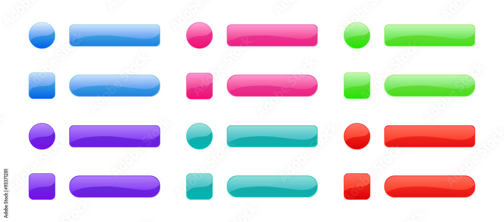 Colorful web buttons. Colorful web buttons.
