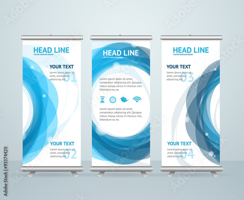 Roll Up Banner Stand Design. Vector