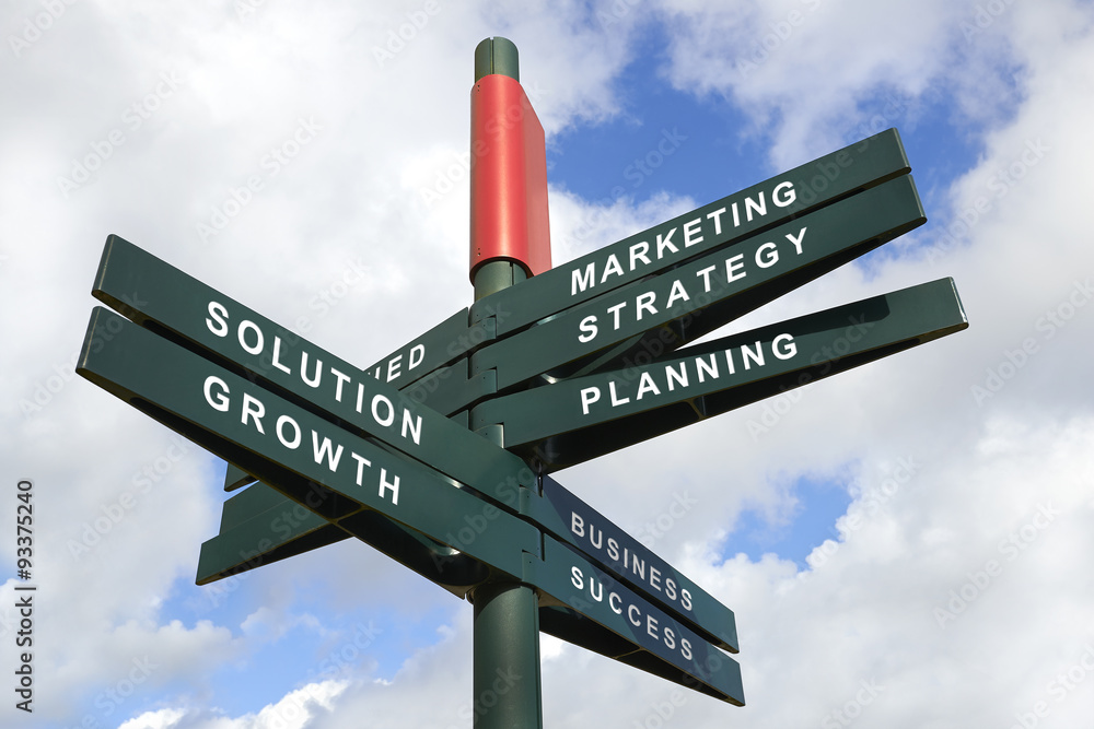 Fototapeta premium Strategy and created Signpost
