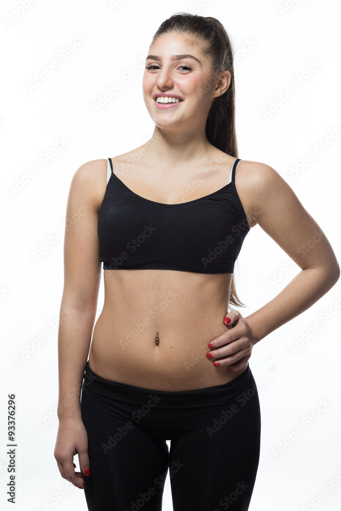 Portrait of very cute fitness-girl