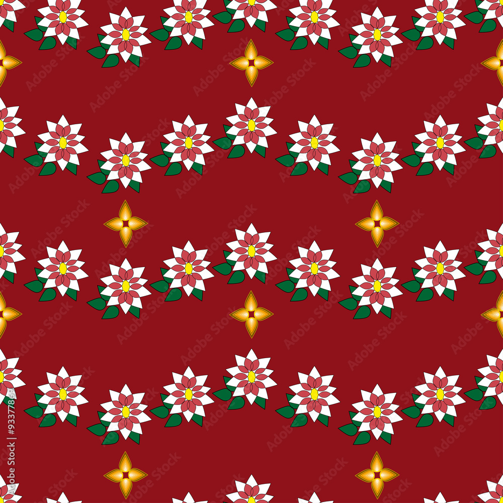 Vector Christmas seamless texture on red Vector Christmas seamless texture on red