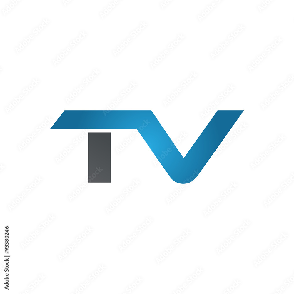 TV company linked letter logo blue TV company linked letter logo blue