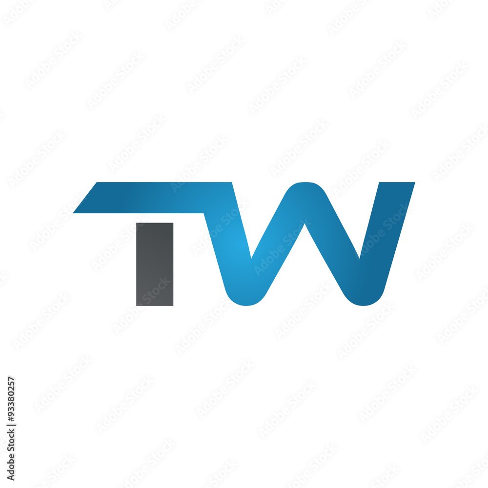 TW company linked letter logo blue TW company linked letter logo blue