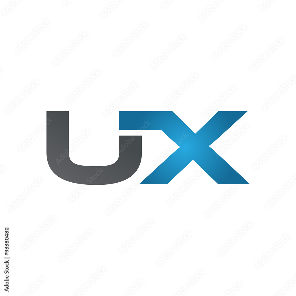 UX company linked letter logo blue UX company linked letter logo blue