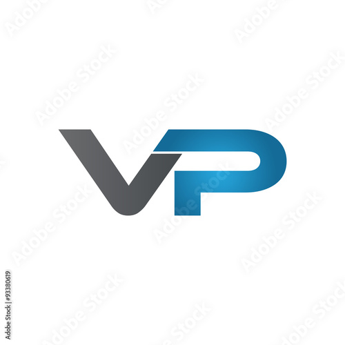 VP company linked letter logo blue
