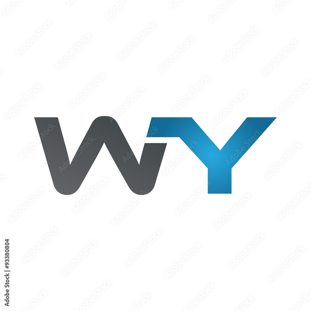 WY company linked letter logo blue WY company linked letter logo blue