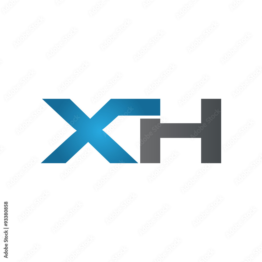 Fototapeta premium XH company linked letter logo blue