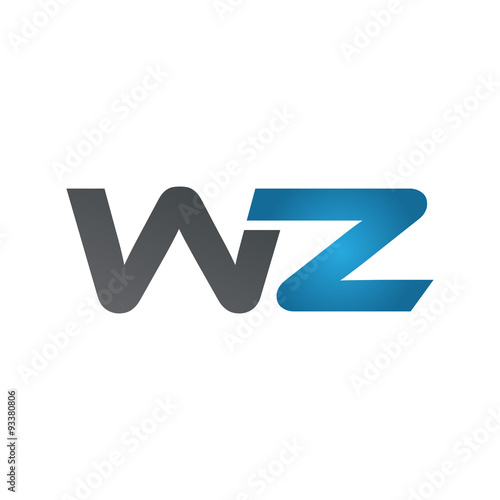 WZ company linked letter logo blue