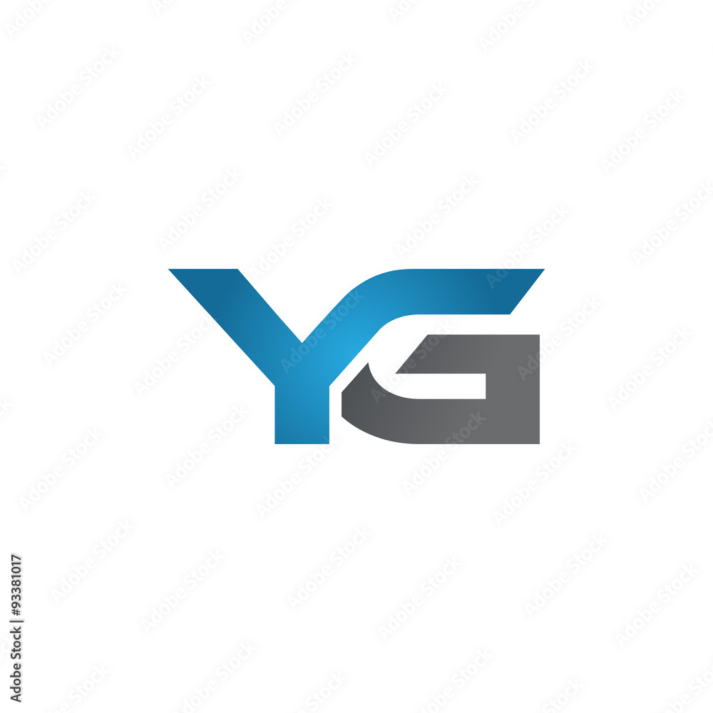 YG company linked letter logo blue