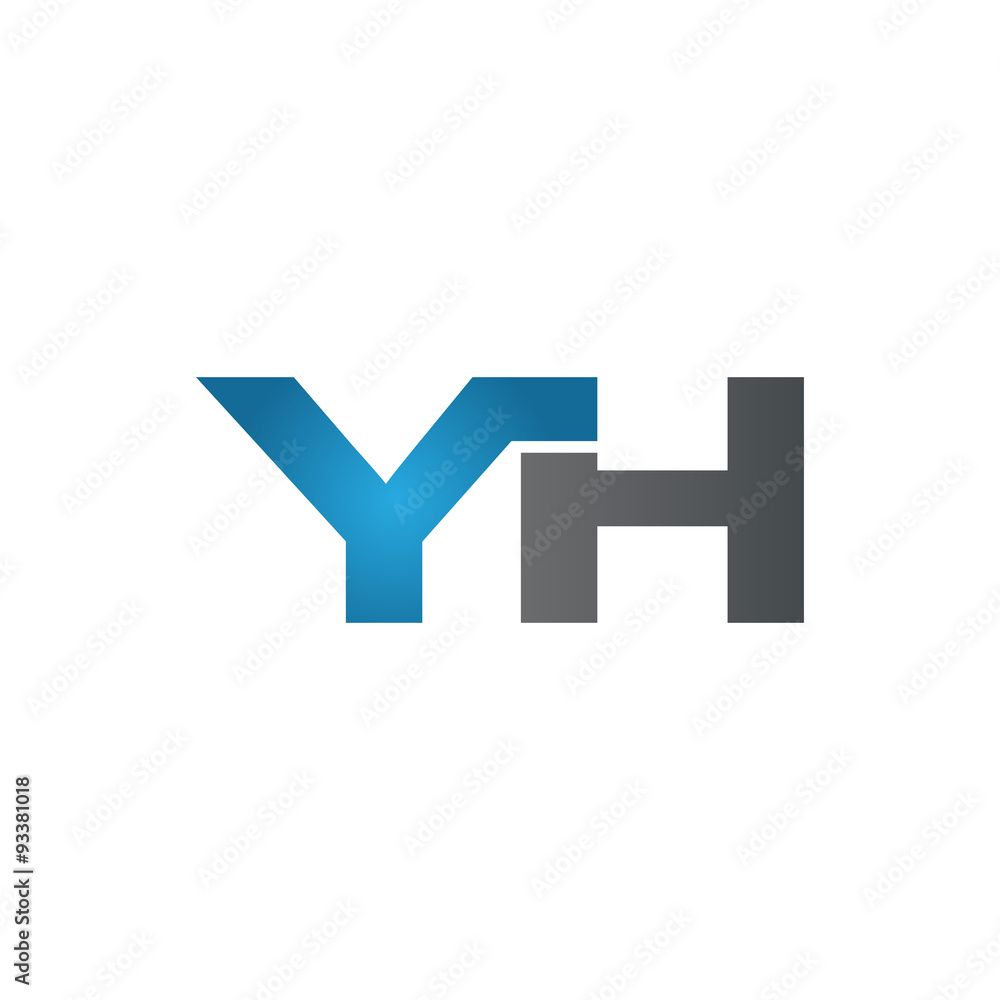 YH company linked letter logo blue YH company linked letter logo blue