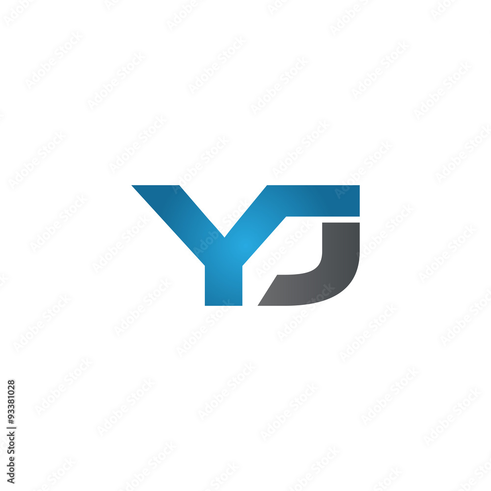 YJ company linked letter logo blue YJ company linked letter logo blue