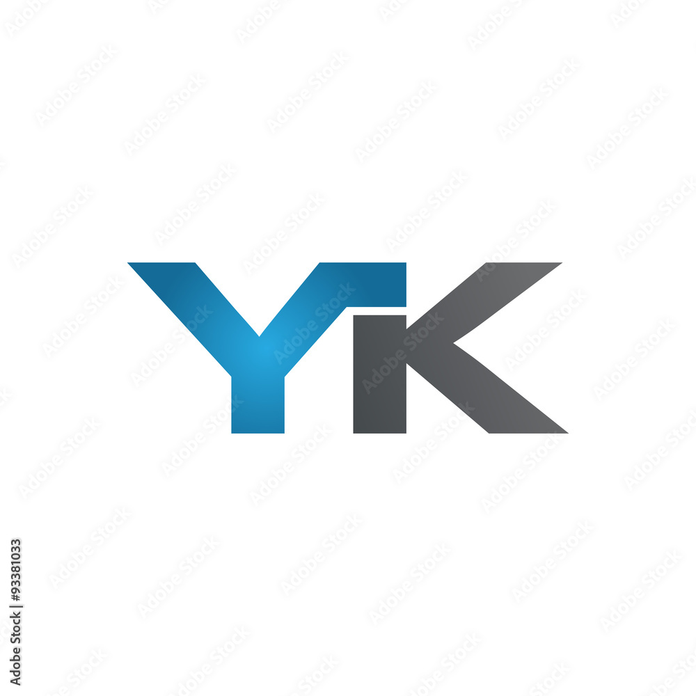YK company linked letter logo blue YK company linked letter logo blue
