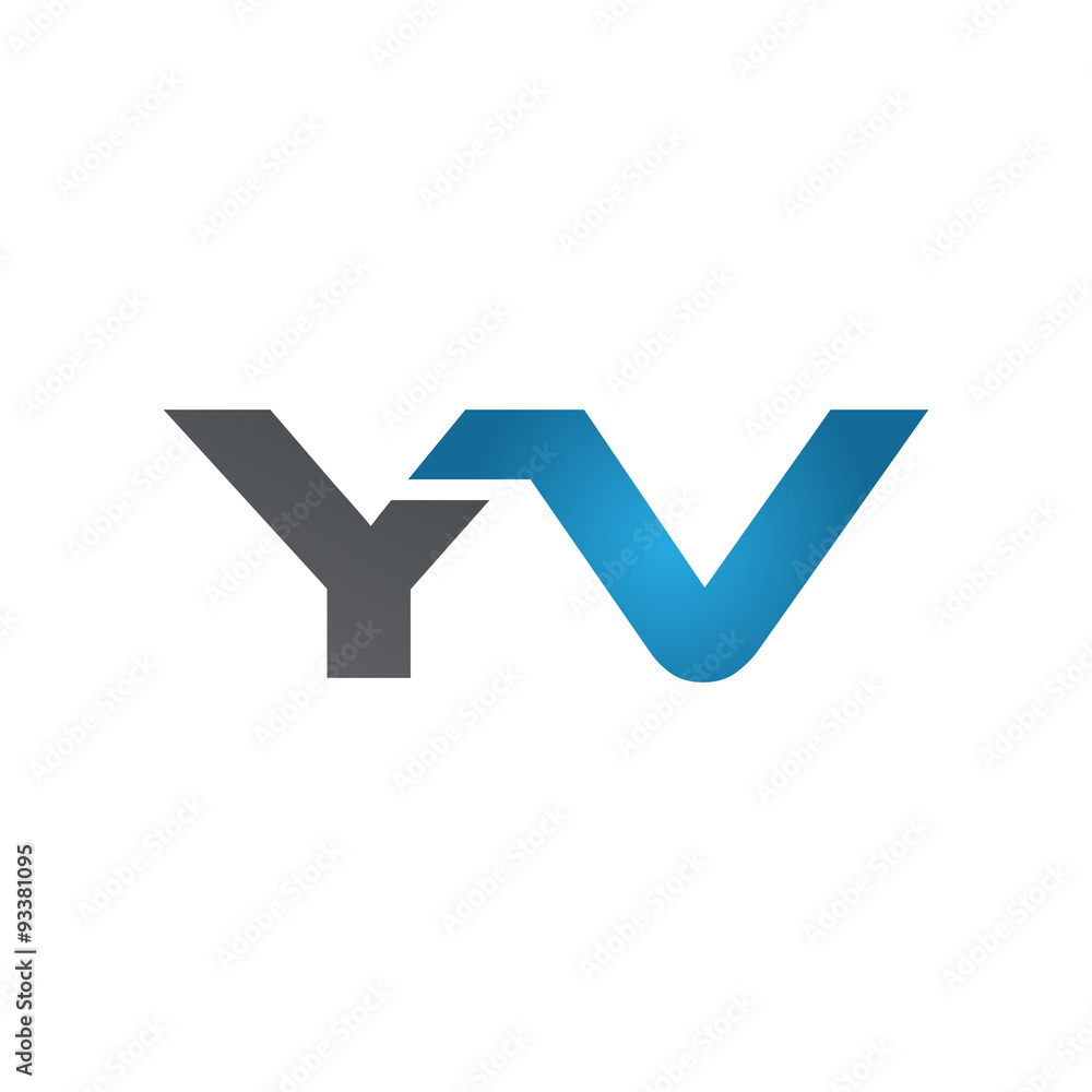 YV company linked letter logo blue YV company linked letter logo blue