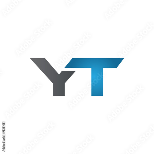 YT company linked letter logo blue