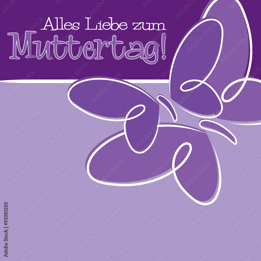 Hand Drawn German Happy Mother's Day card in vector format.
