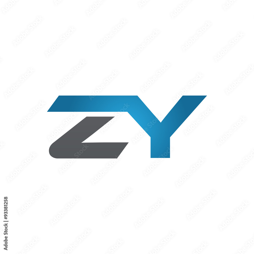 ZY company linked letter logo blue ZY company linked letter logo blue