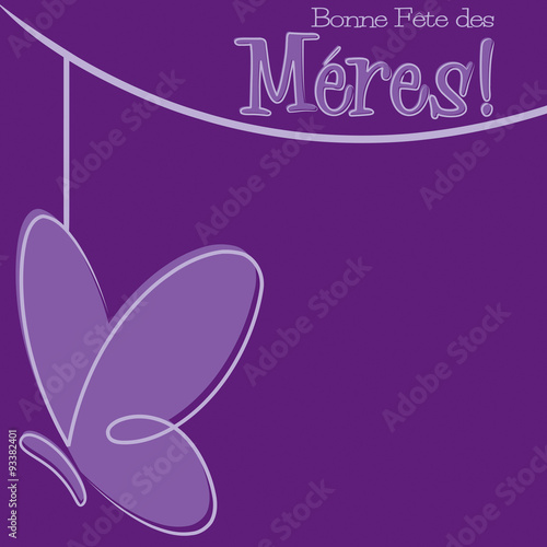 Hand Drawn French Happy Mother's Day card in vector format.