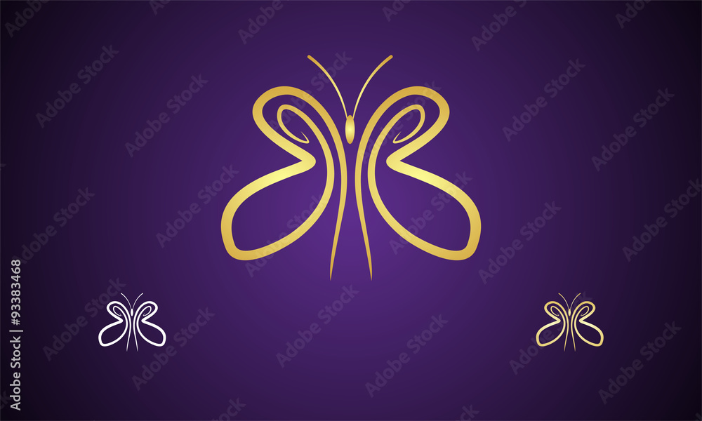 gold butterflies vector image Stock Vector | Adobe Stock