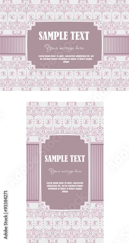 Template design invitation card with vintage background