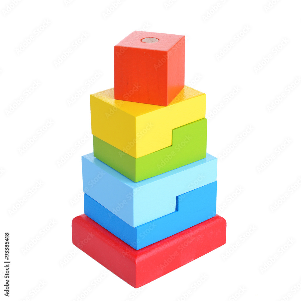 Obraz premium bright children's pyramid isolated on white background
