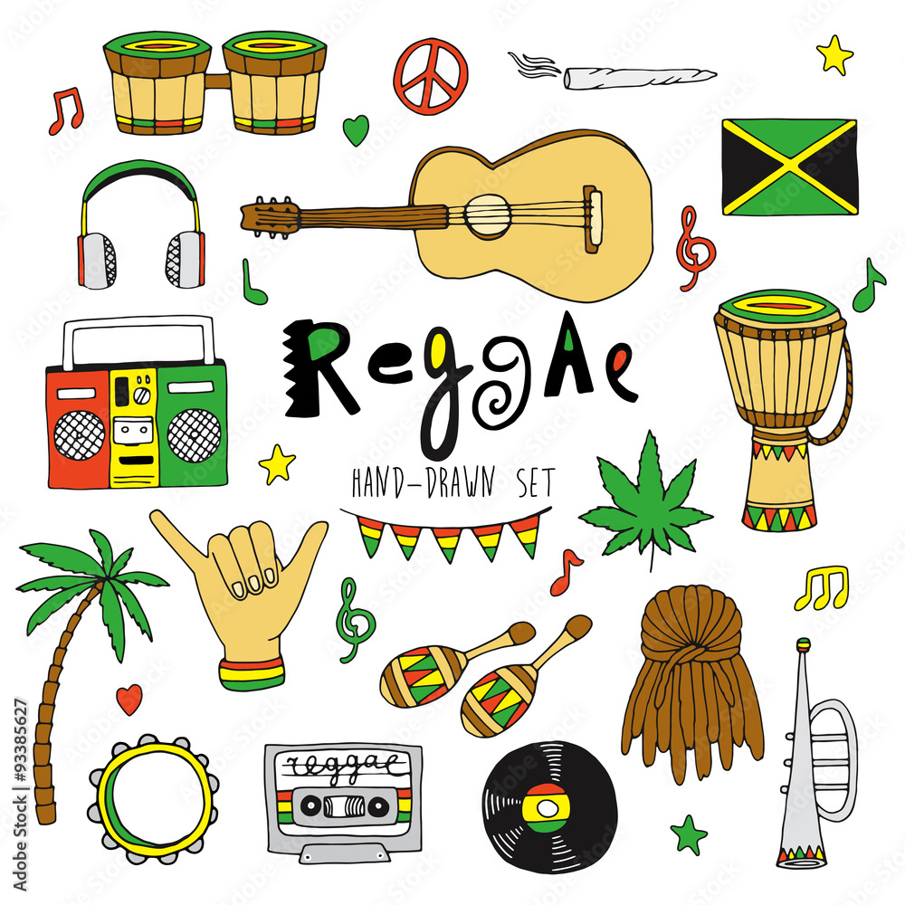 Fototapeta premium Vector reggae set
