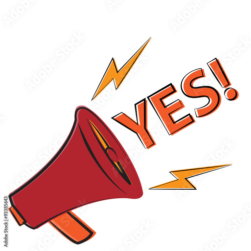 megaphone. vector illustration of speaker with bye message