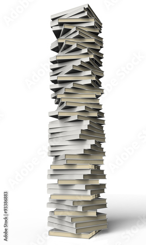 pile of books isolated on white