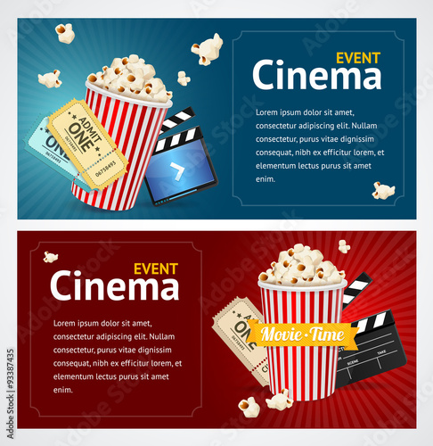 Realistic Cinema Movie Poster Template. Vector