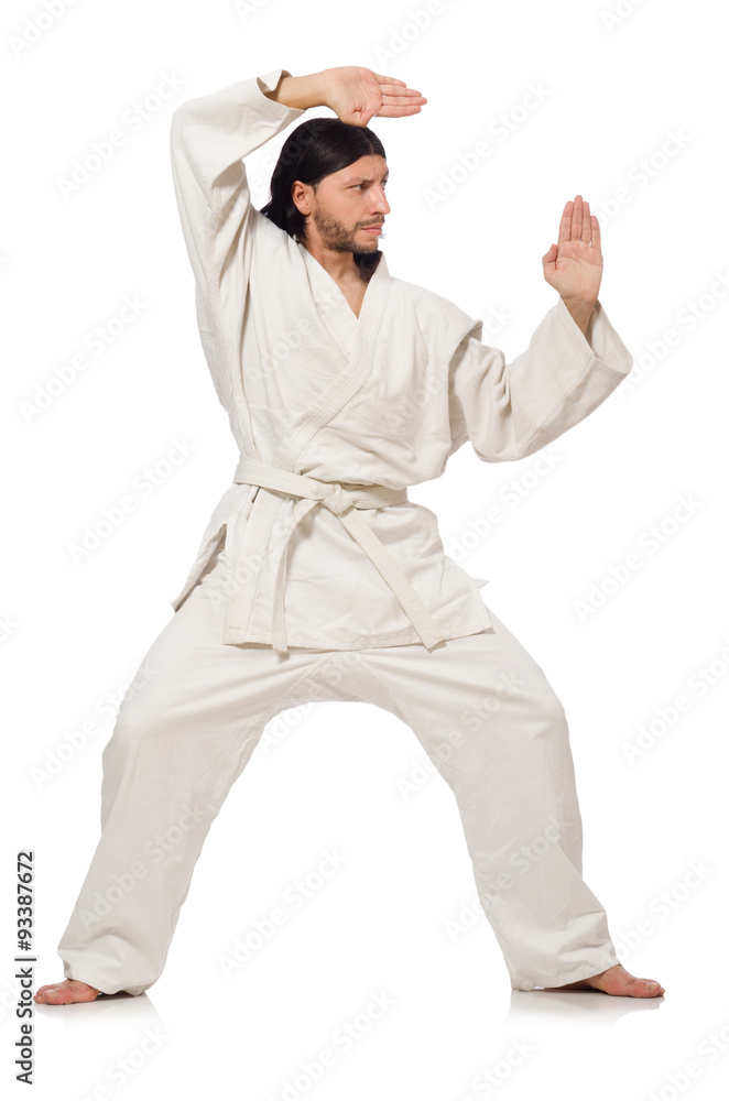 Karate fighter isolated on white Karate fighter isolated on white