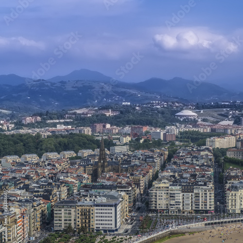 Beautiful view of the city San Sebastian, Spain. © aljndr