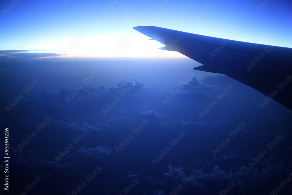 night view from the airplane night view from the airplane
