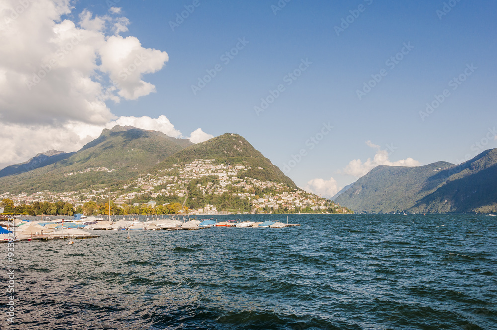 Lugano, Stadt, Lago di Lugano, See, Seeufer, Monte Bre, Ausflugsberg, Seerundfahrt, Aussichtspunkt, Tessin, Schweiz