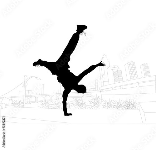 vector illustration of parkour in the city