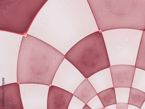 Abstract composition with circular checkered pattern