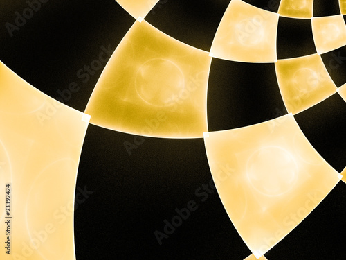 Abstract composition with circular checkered pattern