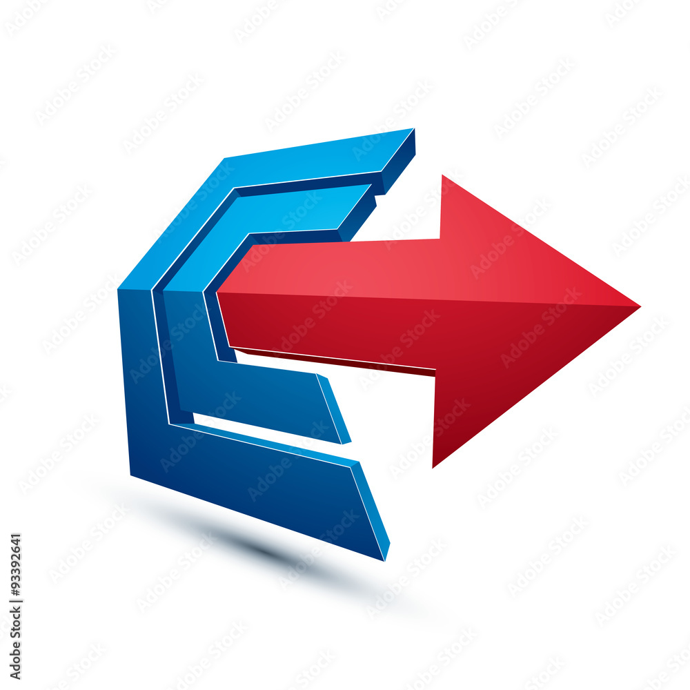 3d abstract symbol with an arrow. Business strategy theme vector 3d abstract symbol with an arrow. Business strategy theme vector