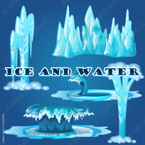 Ice and water, waves and geysers 