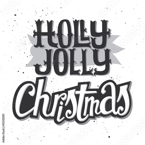 Christmas card. Hand lettering. Decorative pattern.