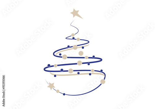 weihnachtsbaum - blau/beige
