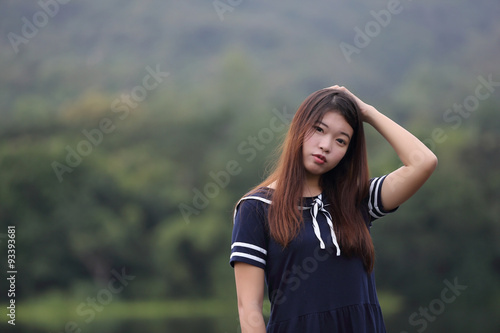 Asian girl in nature