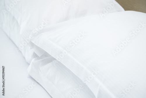 comfortable soft pillows on the bed