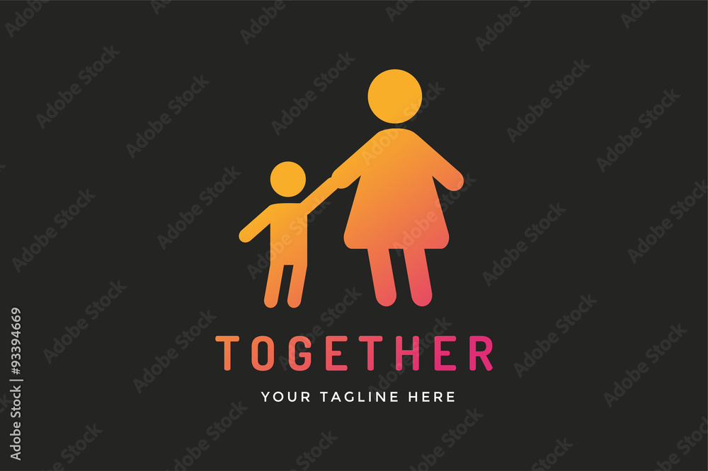 Happy family vector logo template Happy family vector logo template