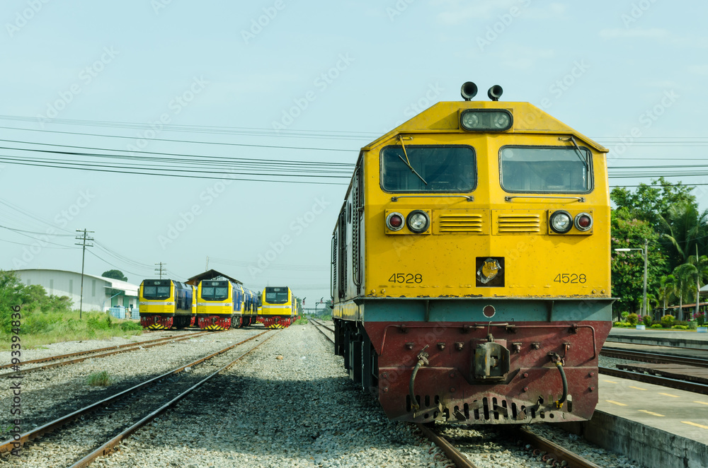 Trains and railway tracks in the daytime. Trains and railway tracks in the daytime.