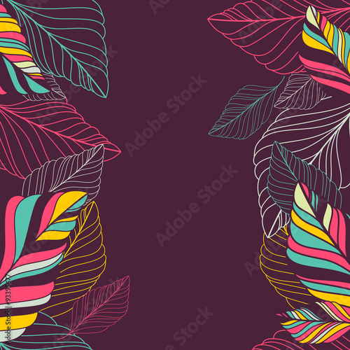 Vector seamless background with multicolor hand drawn decorative