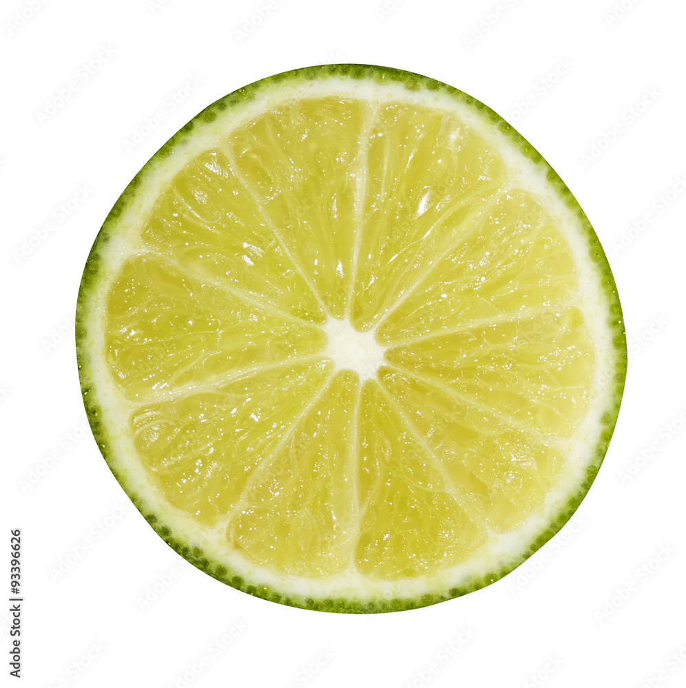 Slice of lime isolated on white background. Slice of lime isolated on white background.